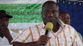 Member of Parliament Hon Mohammed Salisu Bamba speaks at the Townhall meeting.JPG